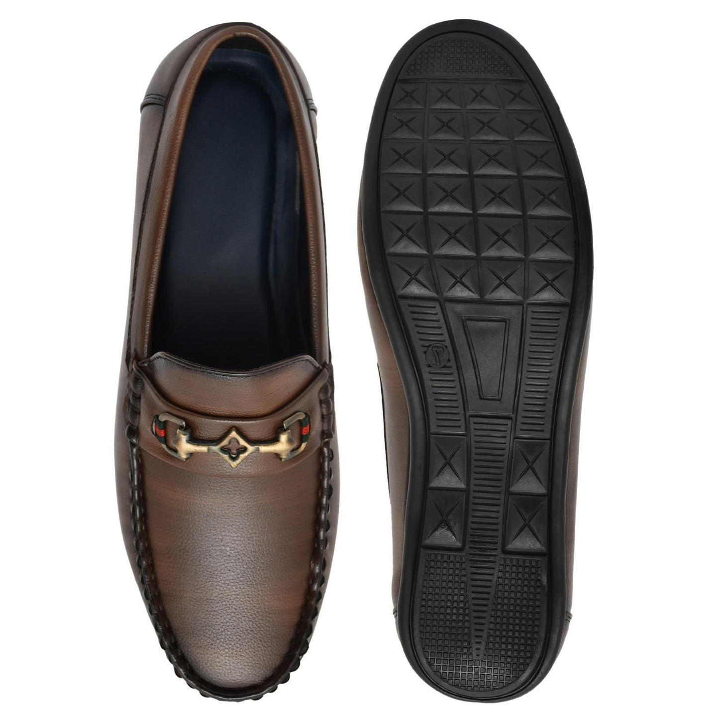 Brown Vegan Leather Loafers